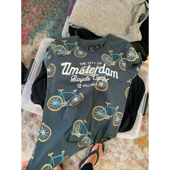 Fox Originals T Shirt Amsterdam Biketown Embossed Men’s - Picture 2 of 7